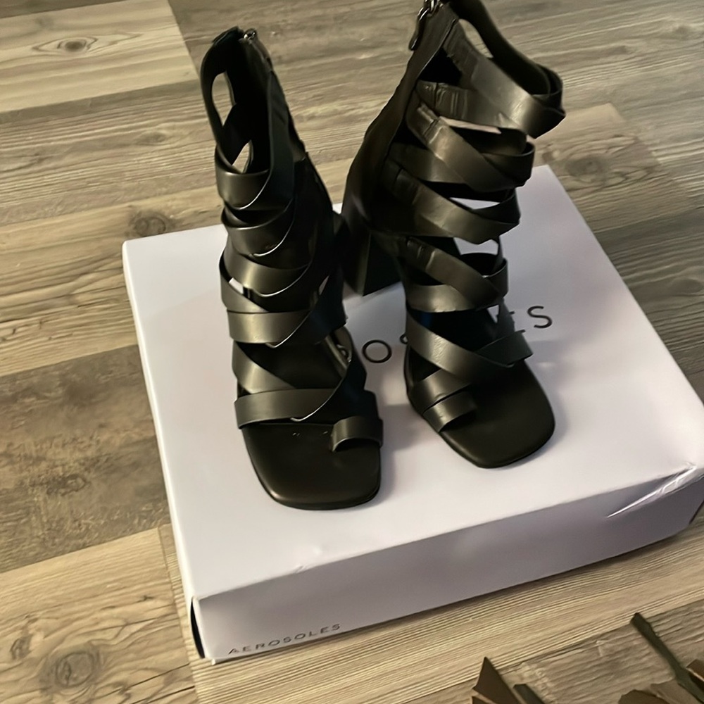 Black Aresoles gladiator sandals